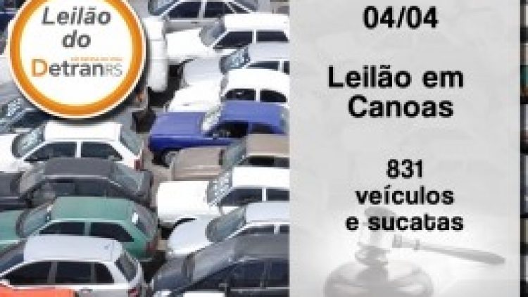 DetranRS promove leilão de veículos e sucatas em Canoas nesta quarta